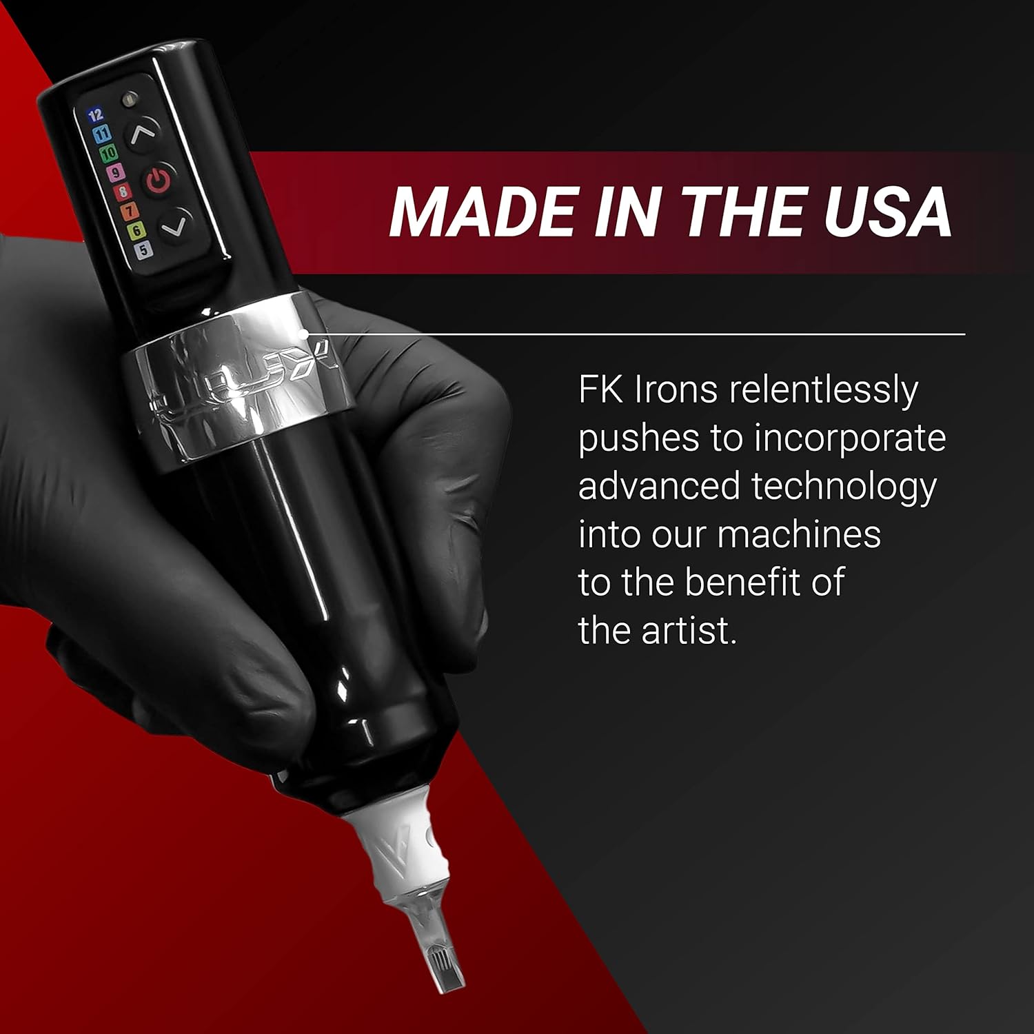 FK Irons FLUX Rotary Pen Machine w/ 2 Powerbolts - Chromium - Ultimate Tattoo Supply