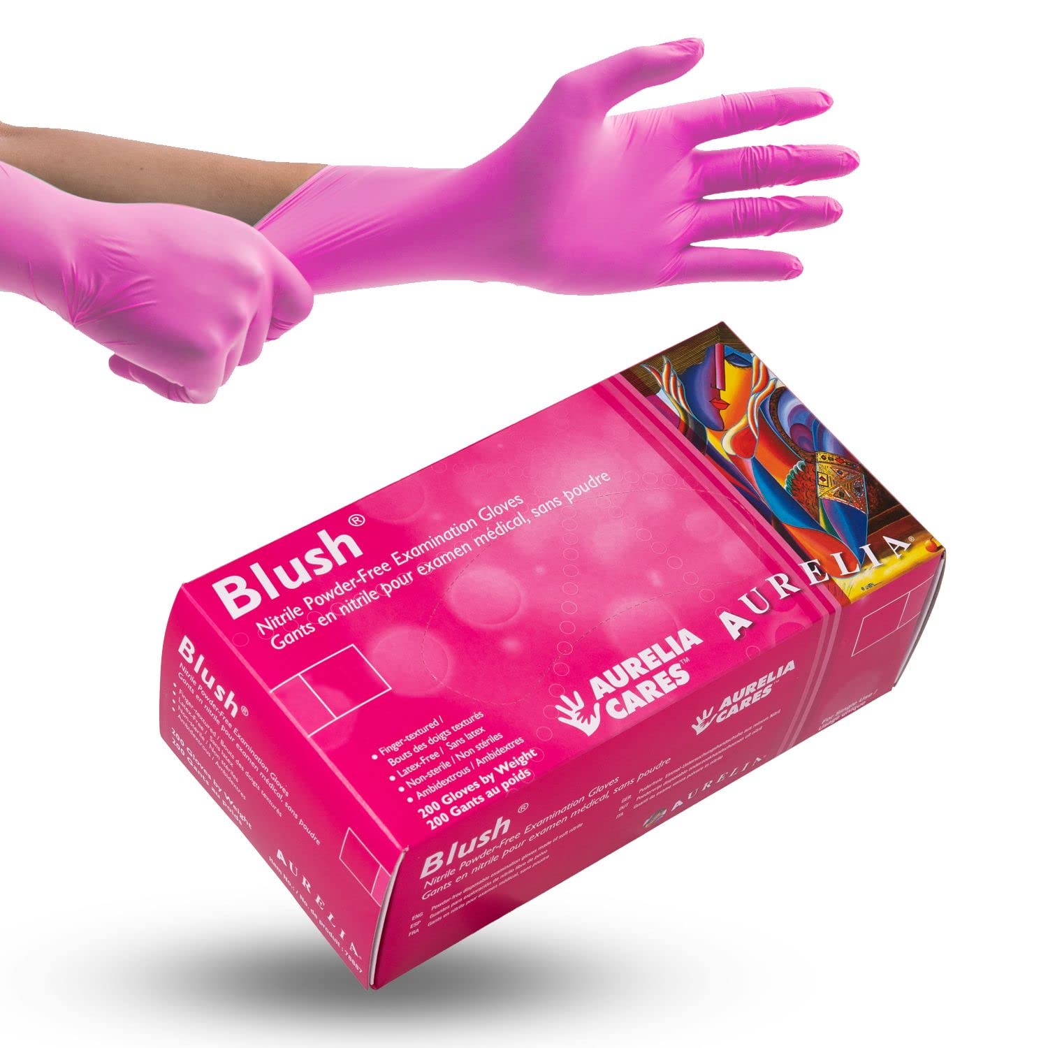 Aurelia Blush Disposable Nitrile Gloves — Box of 200 - Ultimate Tattoo Supply