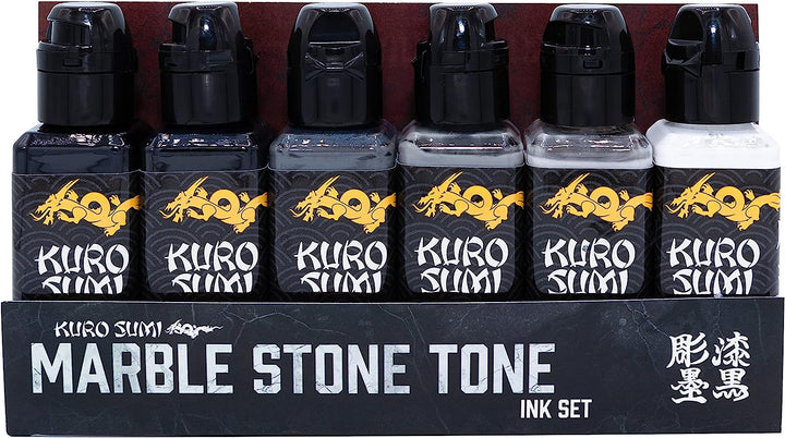 Kuro Sumi Marble Stone Tone Tattoo Ink Set - Ultimate Tattoo Supply