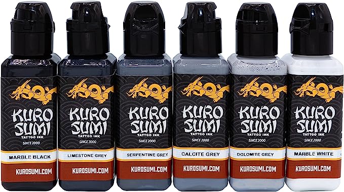 Kuro Sumi Marble Stone Tone Tattoo Ink Set - Ultimate Tattoo Supply