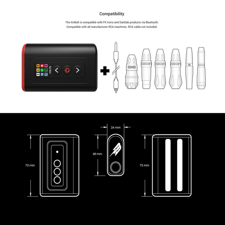 FK Irons Black AirBolt Mini Battery Pack — Single Pack - Ultimate Tattoo SupplyFK Irons Black AirBolt Mini Battery Pack — Single Pack