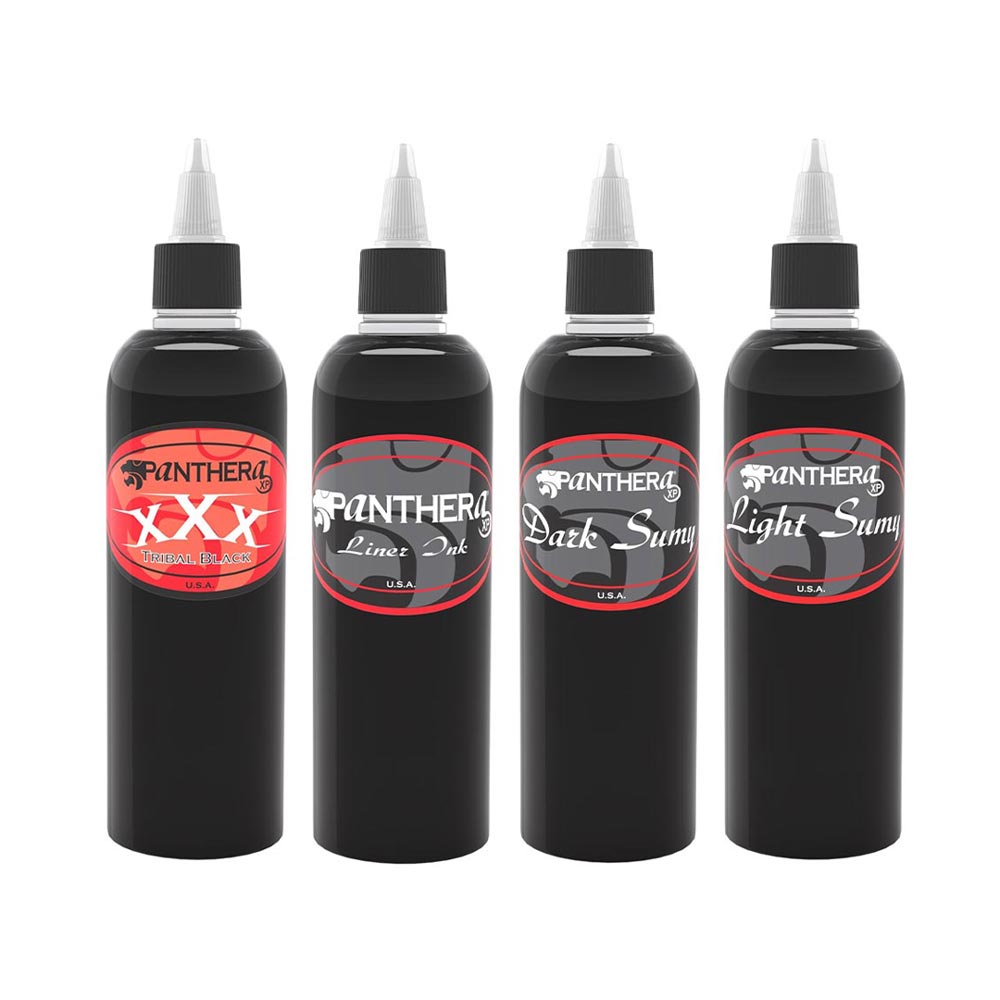 4 Bottle Set — Panthera Tattoo Ink — Set of 4 5oz Bottles - Ultimate Tattoo Supply