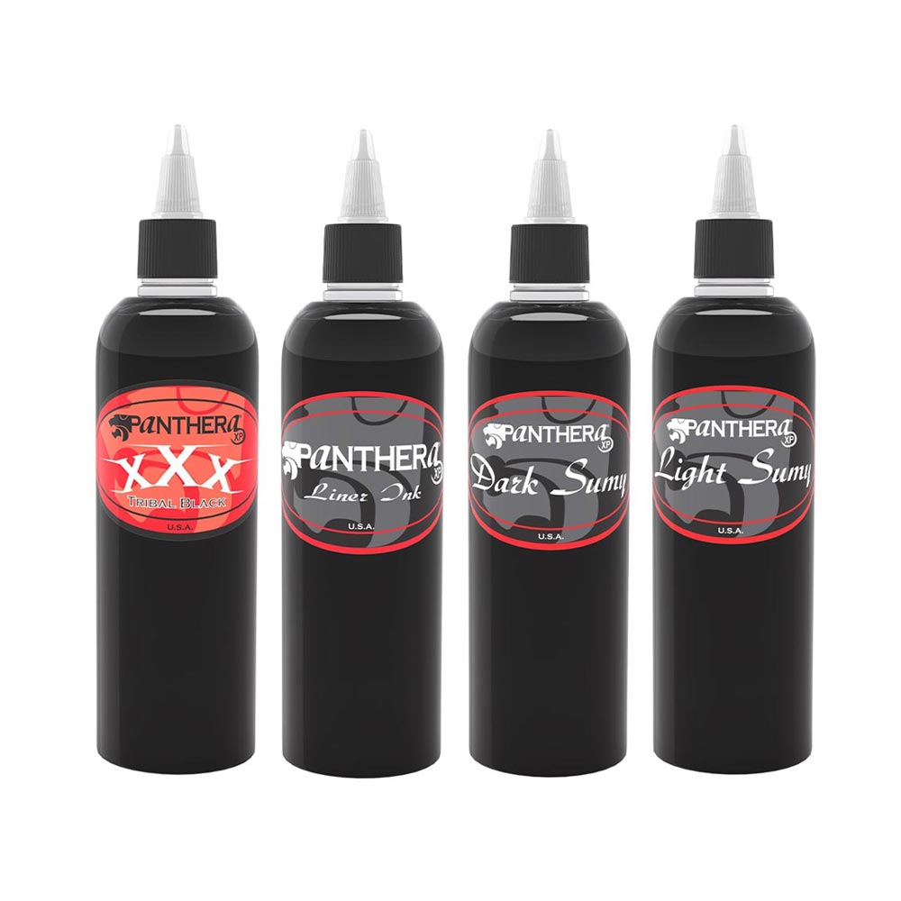 4 Bottle Set — Panthera Tattoo Ink — Set of 4 5oz Bottles - Ultimate Tattoo Supply