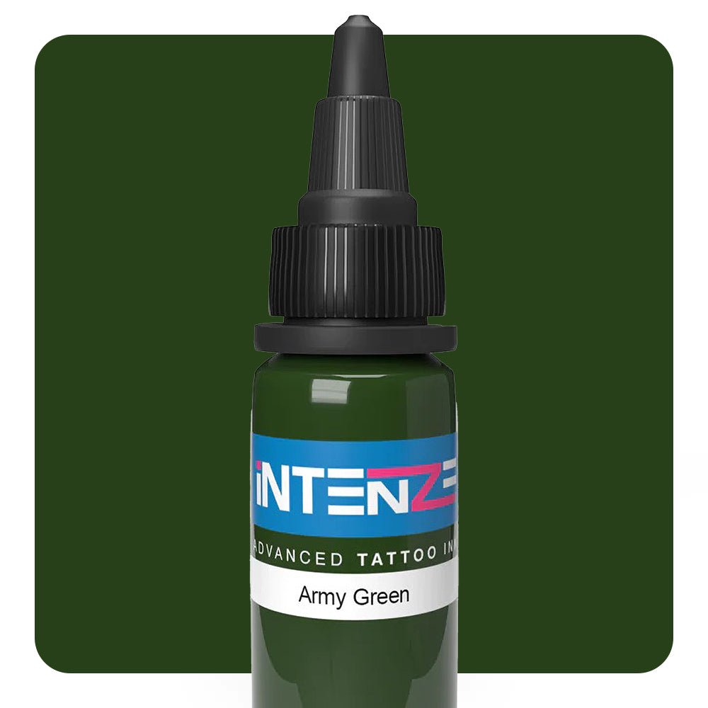 Army Green — Intenze Tattoo Ink — Pick Size - Ultimate Tattoo Supply