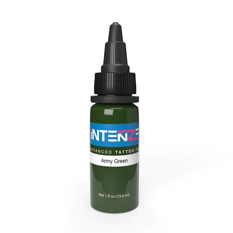 Army Green — Intenze Tattoo Ink — Pick Size - Ultimate Tattoo Supply