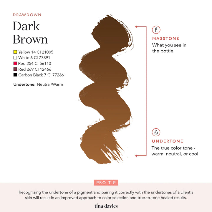 TINA DAVIES EYEBROW COLOR - DARK BROWN - Ultimate Tattoo Supply