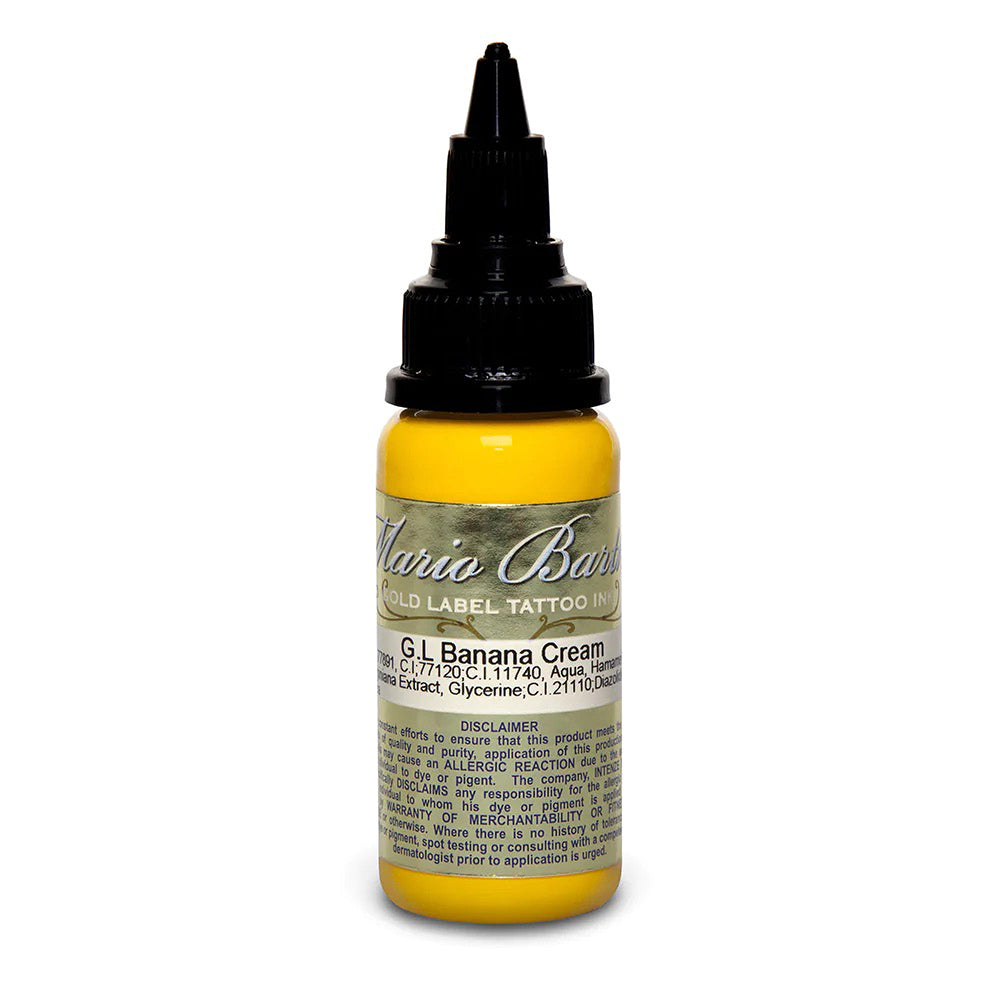 Banana Cream Mario Barth Gold Label — Intenze Tattoo Ink — 1oz Bottle - Ultimate Tattoo Supply