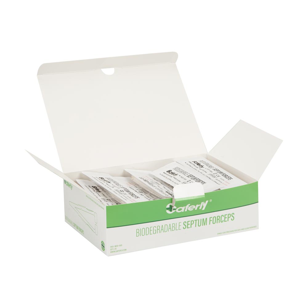Saferly Biodegradable Forceps — Box of 25 - Ultimate Tattoo Supply