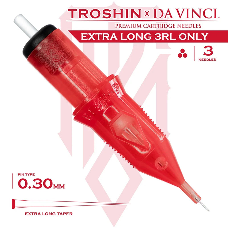 Bishop Da Vinci V2 Tattoo Cartridge Needles — Dmitry Troshin 3RL Only — Box of 40