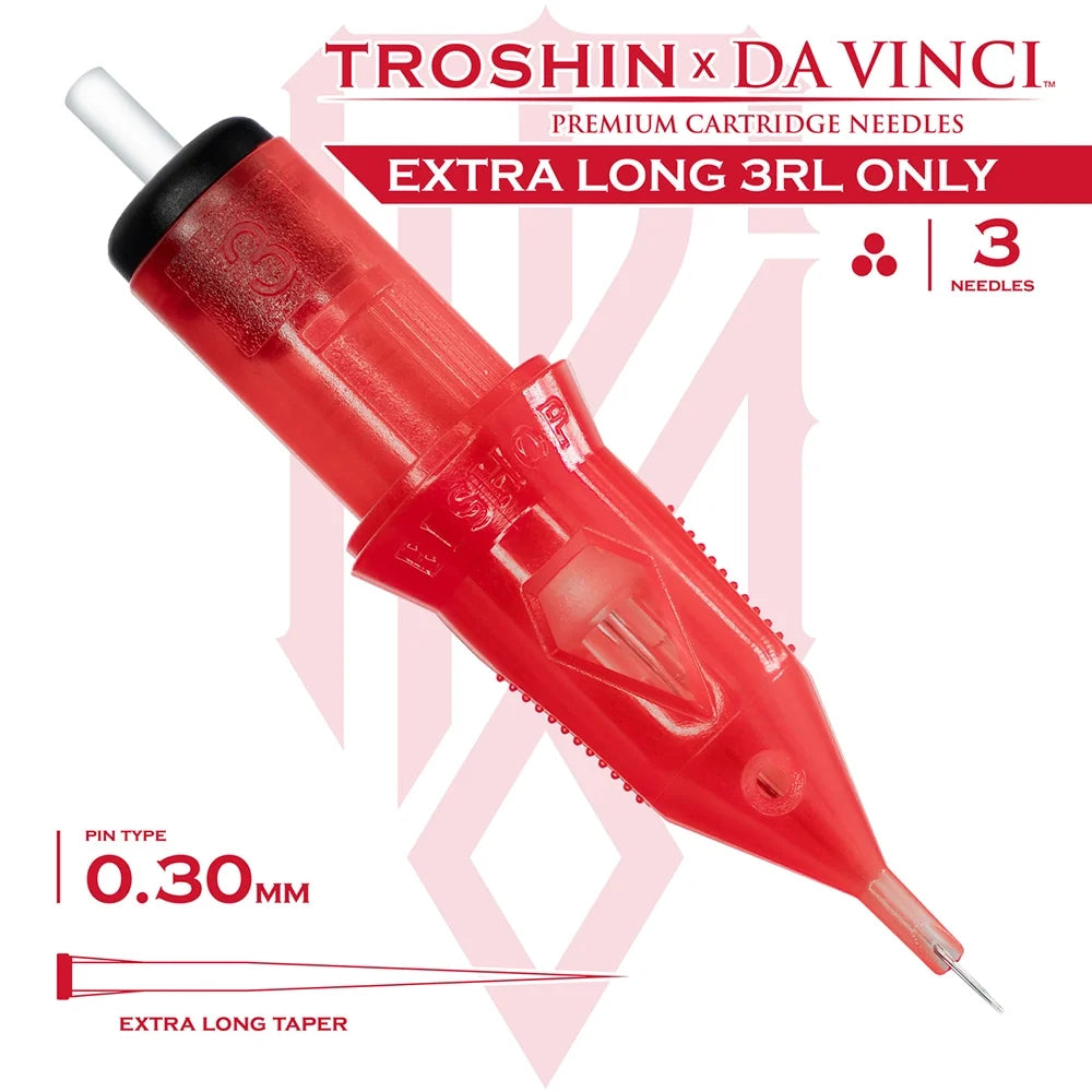 Bishop Da Vinci V2 Tattoo Cartridge Needles — Dmitry Troshin 3RL Only — Box of 40