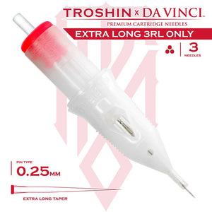 Bishop Da Vinci V2 Tattoo Cartridge Needles — Dmitry Troshin 3RL Only — Box of 40