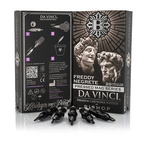 Bishop Da Vinci V2 Tattoo Cartridge Needles — Freddy Negrete Pressed Mag Series — Box of 20