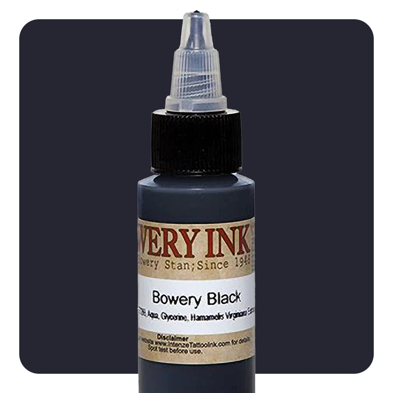 Black — Bowery Artist Series — Intenze Tattoo Ink — 1oz Bottle - Ultimate Tattoo Supply