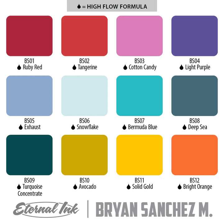 Eternal Tattoo Ink - Bryan Sanchez M. Watercolor Ink Set - Ultimate Tattoo Supply