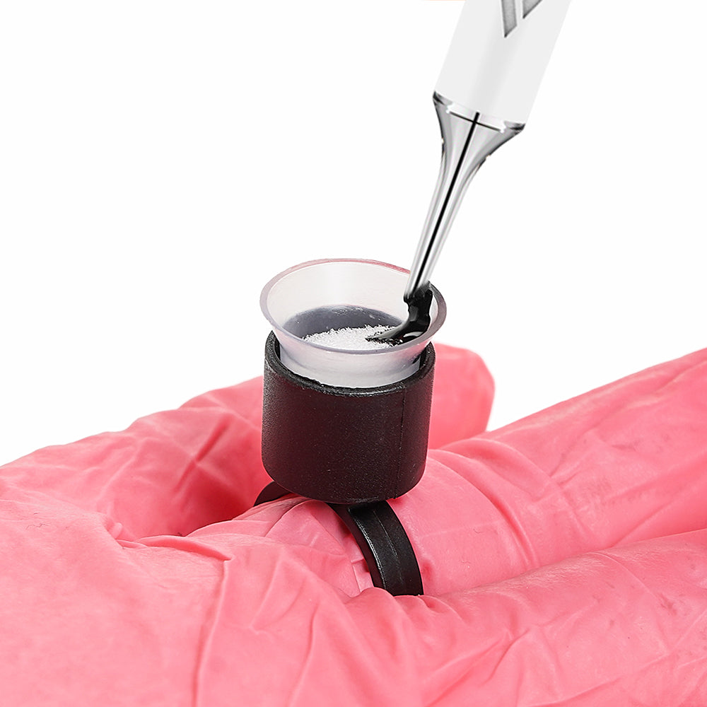 Cosmetic Ink Cup Holder Finger Ring — Black — Bag of 50 - Ultimate Tattoo Supply