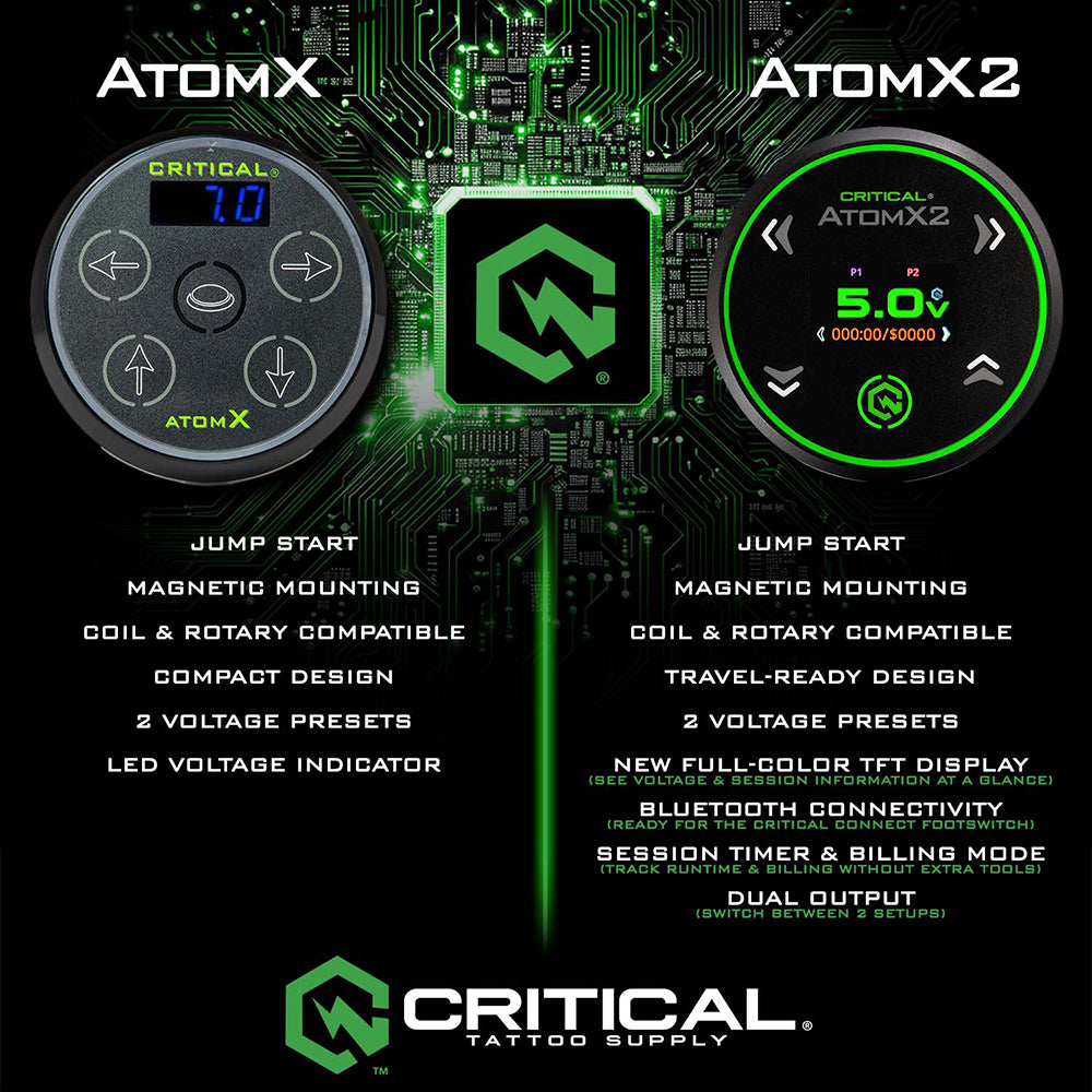 Critical AtomX2 Tattoo Power Supply