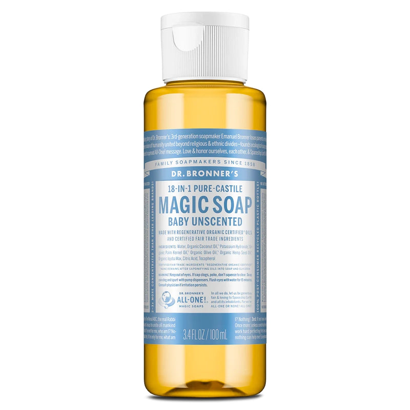 Dr. Bronner's Magic Soaps Unscented Baby-Mild 3.4oz - 1