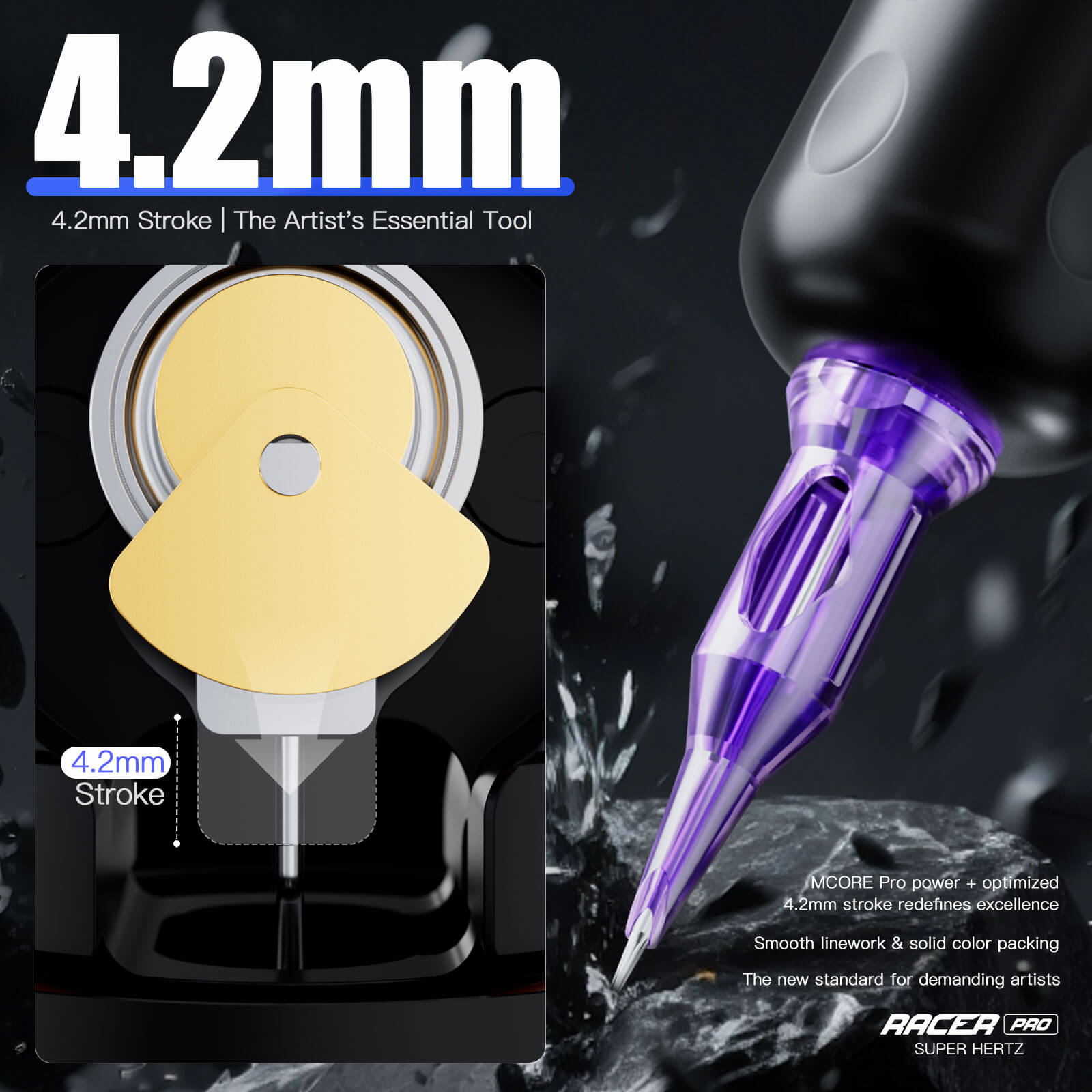 Dragonhawk Mast Racer Pro Wireless Tattoo Pen Machine — Black