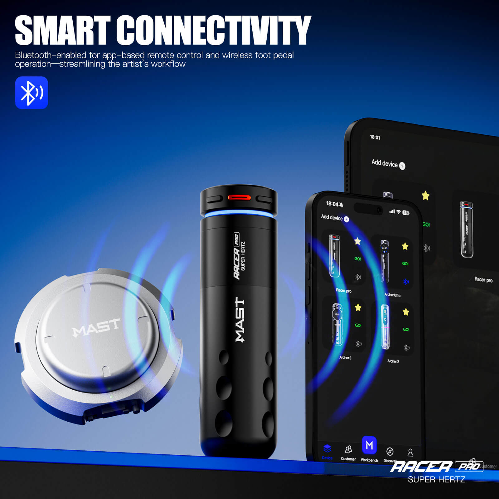 Dragonhawk Mast Racer Pro Wireless Tattoo Pen Machine — Black