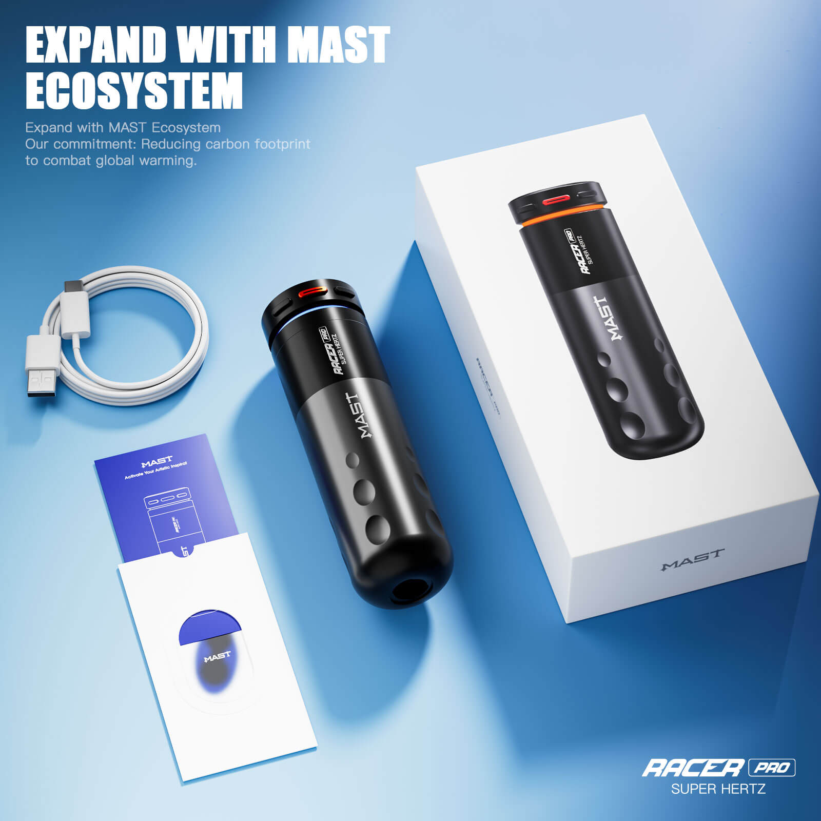 Dragonhawk Mast Racer Pro Wireless Tattoo Pen Machine — Black