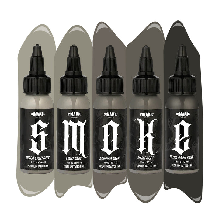 Dynamic Smoke Opaque Grey Set — 5 1oz Bottles - Ultimate Tattoo Supply