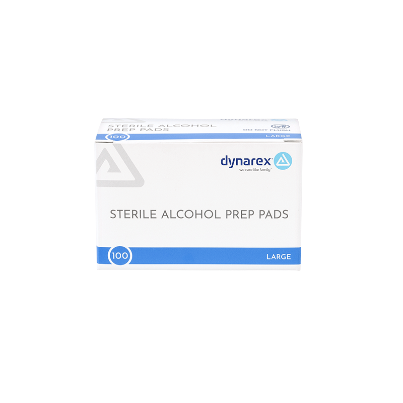 Dynarex Alcohol Prep Pads - Large - 100 / bx - Ultimate Tattoo Supply