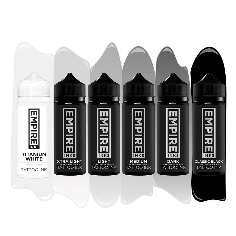 Empire Inks Graywash Series — 6-Bottle Full Set — Pick Size - Ultimate Tattoo Supply