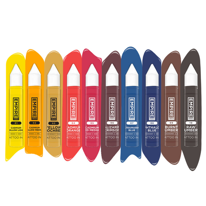 Empire Inks Color Set of 10 Bottles - Ultimate Tattoo Supply