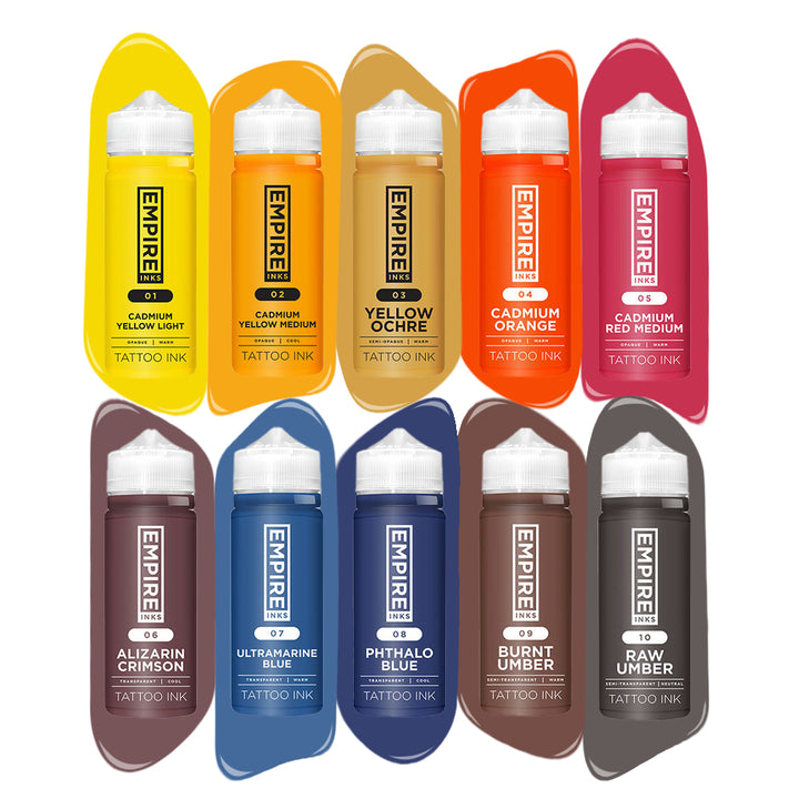 Empire Inks Color Set of 10 Bottles - Ultimate Tattoo Supply