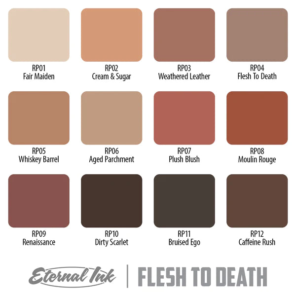 Eternal Tattoo Ink - Rich Pineda’s Flesh to Death Set - Ultimate Tattoo Supply