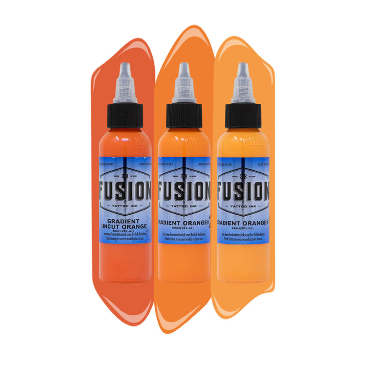 Gradient Orange 3-Pack — Fusion Tattoo Ink — 1oz - Ultimate Tattoo Supply