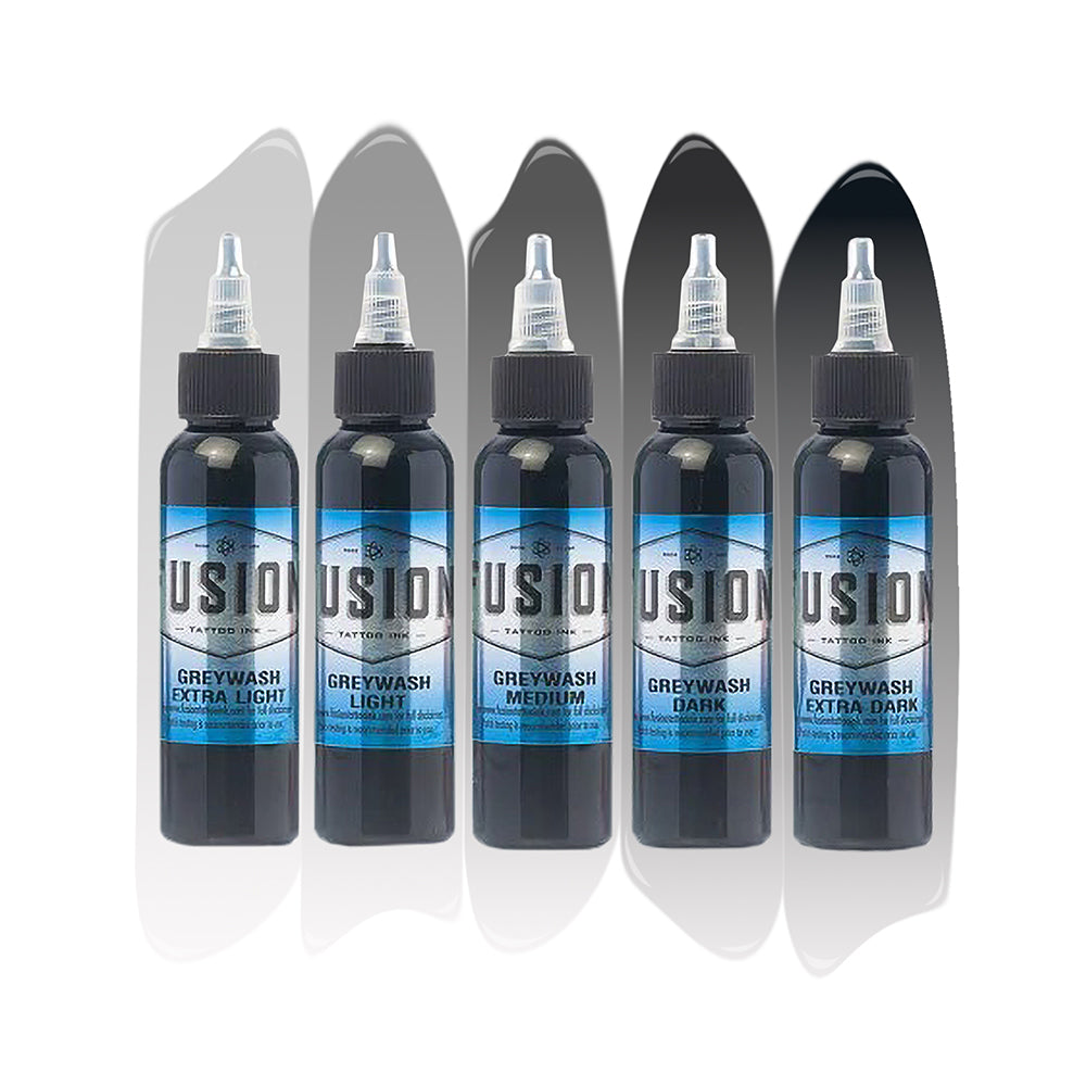 Greywash 5-Pack Set — Fusion Tattoo Ink — Pick Size - Ultimate Tattoo Supply