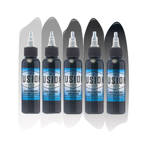 Greywash 5-Pack Set — Fusion Tattoo Ink — Pick Size - Ultimate Tattoo Supply