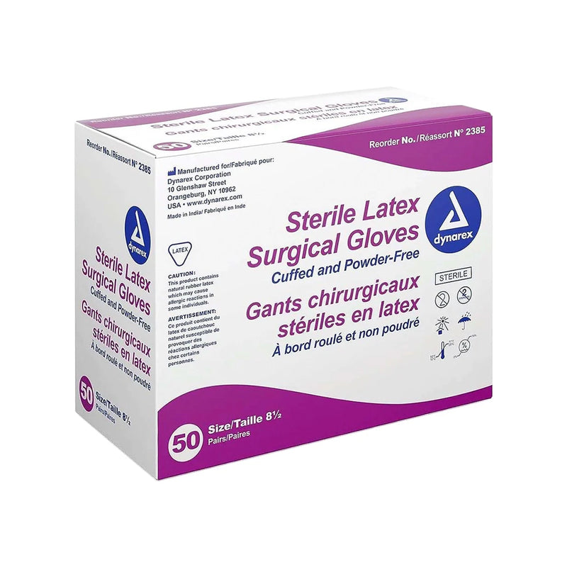 Dynarex Sterile White Latex Gloves — Box of 100 - Painful Pleasures