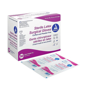 Dynarex Sterile White Latex Gloves — Box of 100 - Painful Pleasures
