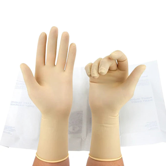 Dynarex Sterile White Latex Gloves — Box of 100 - Painful Pleasures
