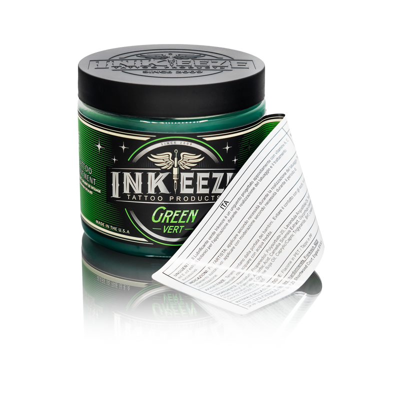 INK-EEZE Green Vert Tattoo Ointment – 16oz. - Ultimate Tattoo Supply