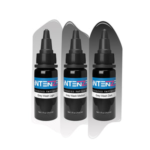 Grey Wash 4oz Set - Intenze Tattoo Ink - 3 Bottles - Ultimate Tattoo Supply