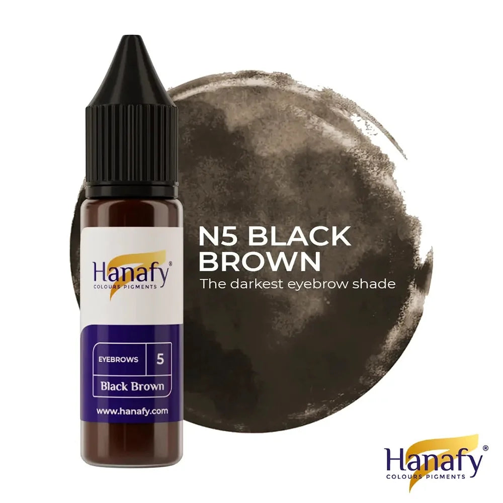 Hanafy Eyebrows № 5 — Black Brown — 15ml Bottle