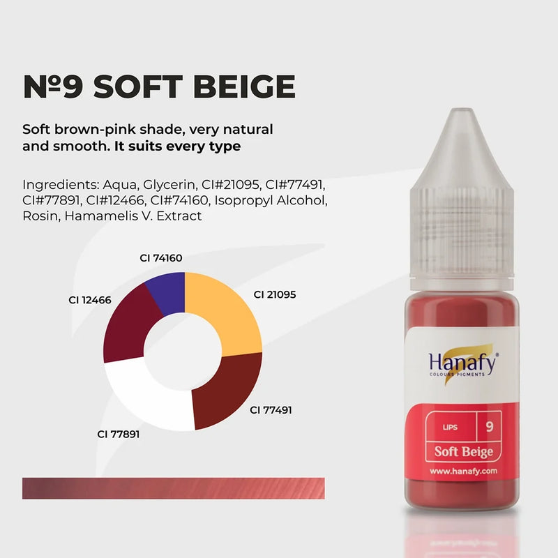 Hanafy Lips № 9 — Soft Beige — 10ml Bottle