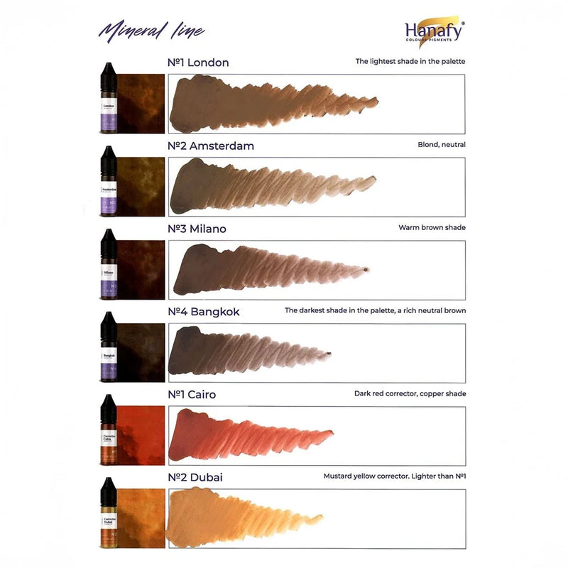 Hanafy Mineral Eyebrows Full Set — 6 15ml Bottles