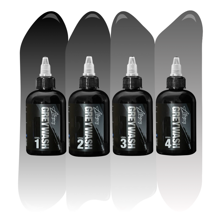 Greywash Set of 4 — Allegory Premium Tattoo Ink — Pick Size - Ultimate Tattoo Supply