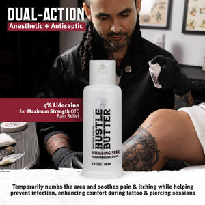 Hustle Butter Numbing Spray — 1.9oz Spray Bottle - Ultimate Tattoo Supply