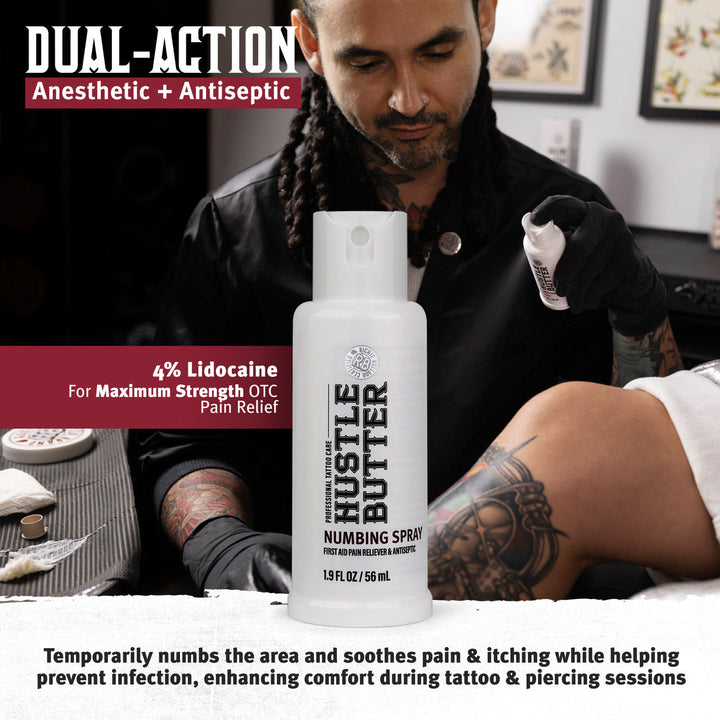 Hustle Butter Numbing Spray — 1.9oz Spray Bottle - Ultimate Tattoo SupplyHustle Butter Numbing Spray — 1.9oz Spray Bottle