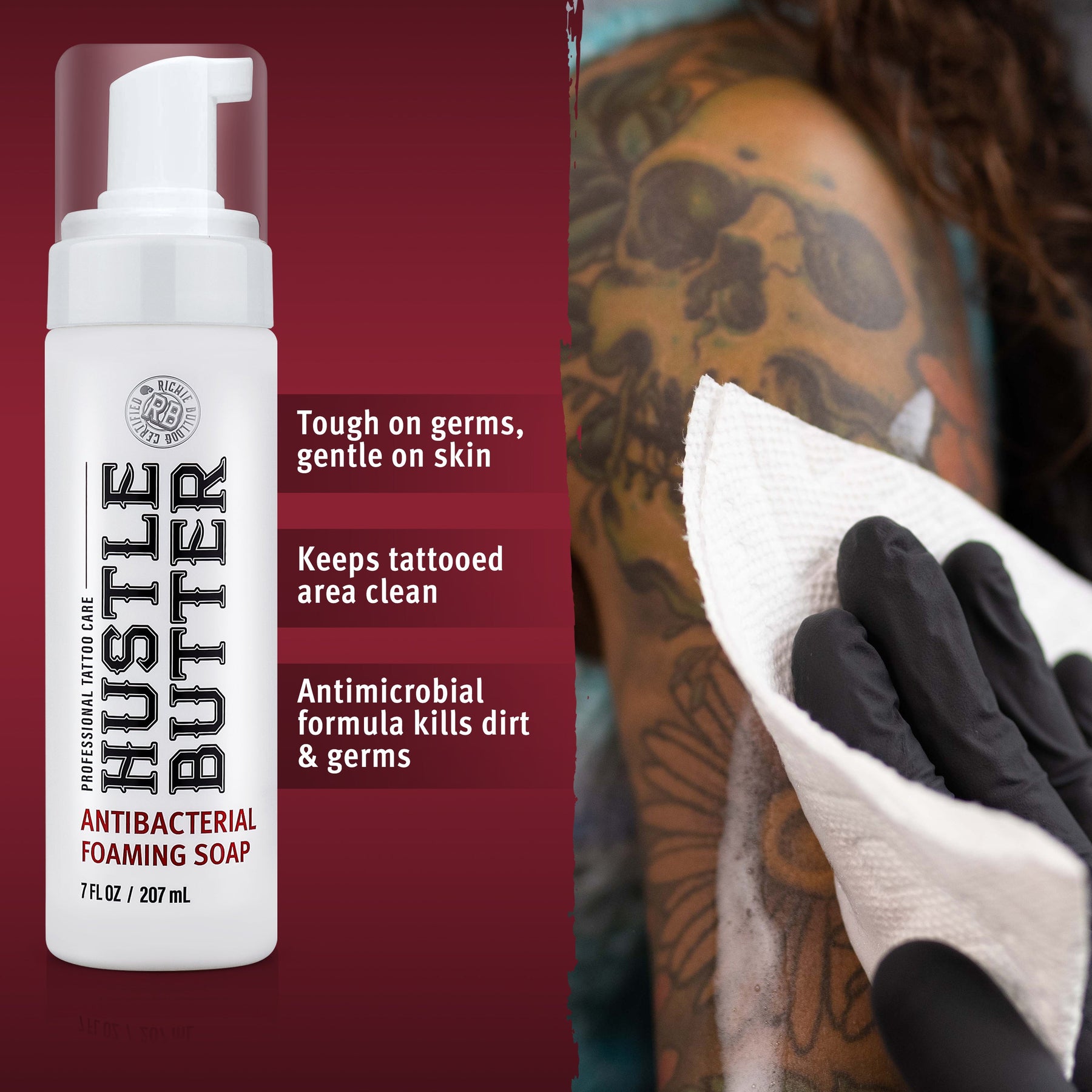 Hustle Bubbles 7oz Bottle with 1oz Tub Hustle Butter Deluxe Bundle - Ultimate Tattoo Supply