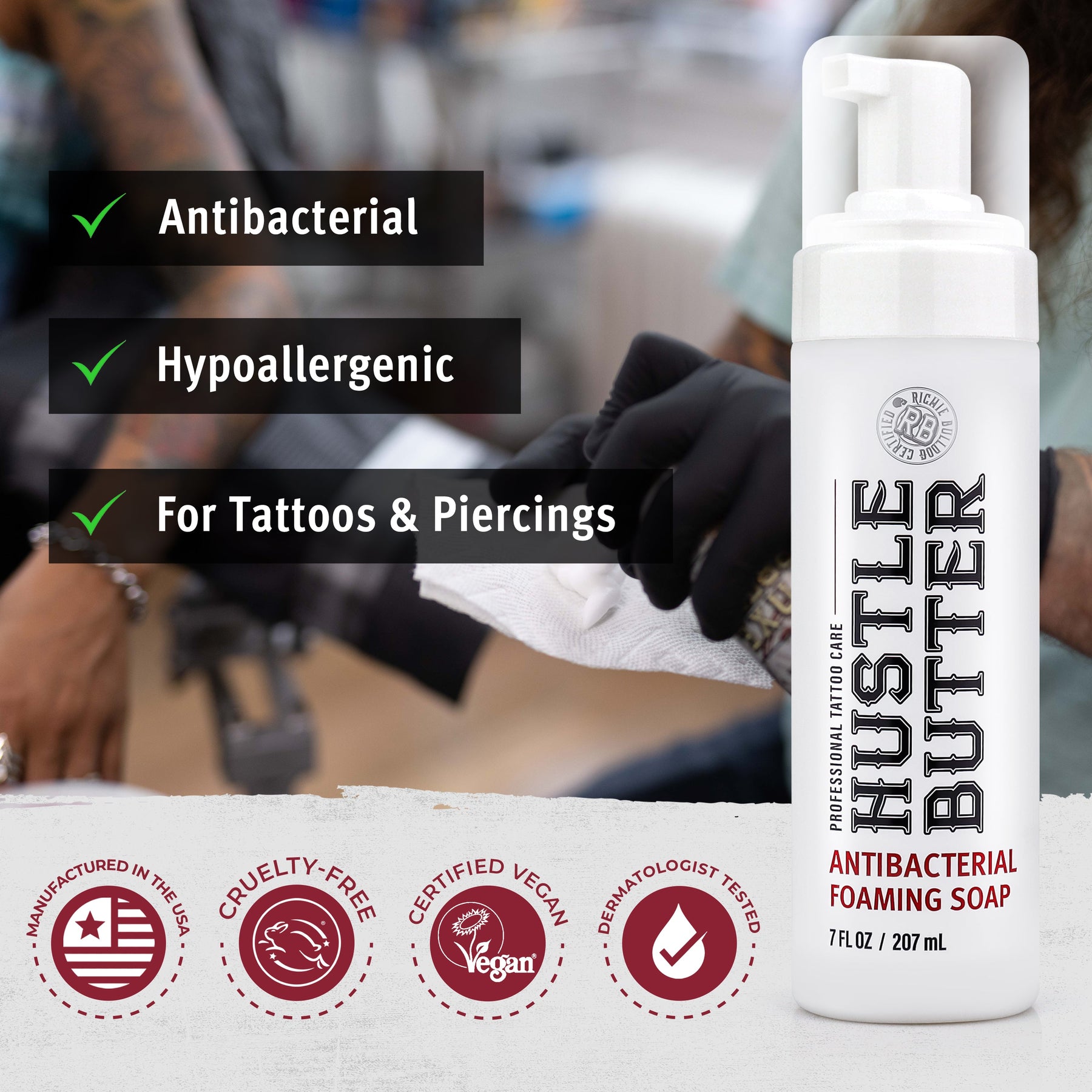 Hustle Bubbles 7oz Bottle with 1oz Tub Hustle Butter Deluxe Bundle - Ultimate Tattoo Supply