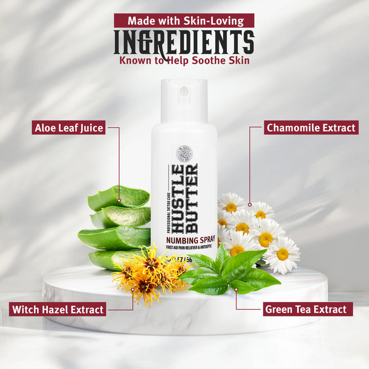 Hustle Butter Numbing Spray — 1.9oz Spray Bottle - Ultimate Tattoo SupplyHustle Butter Numbing Spray — 1.9oz Spray Bottle