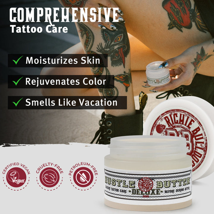 Hustle Bubbles 7oz Bottle with 1oz Tub Hustle Butter Deluxe Bundle - Ultimate Tattoo SupplyHustle Bubbles 7oz Bottle with 1oz Tub Hustle Butter Deluxe Bundle