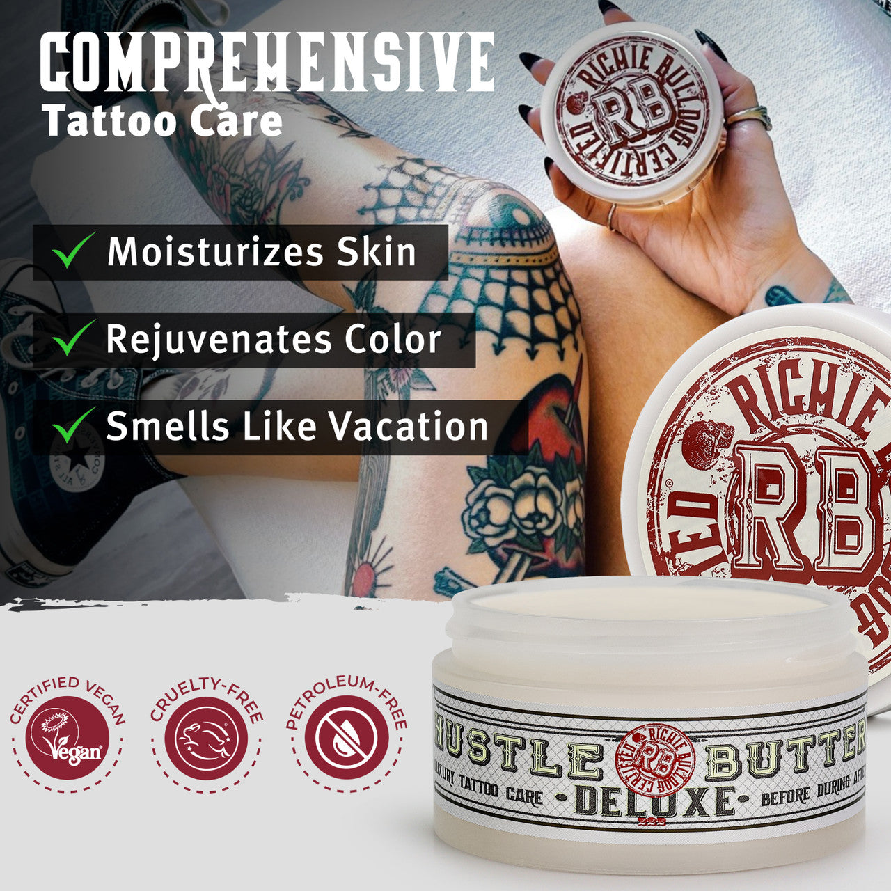 Hustle Bubbles 7oz Bottle with 5oz Tub Hustle Butter Deluxe Bundle - Ultimate Tattoo Supply