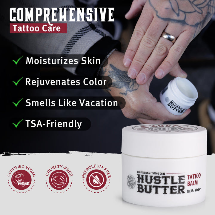 Hustle Butter Deluxe Tattoo Aftercare — 1oz — Single or Case of 48 - Ultimate Tattoo SupplyHustle Butter Deluxe Tattoo Aftercare — 1oz — Single or Case of 48